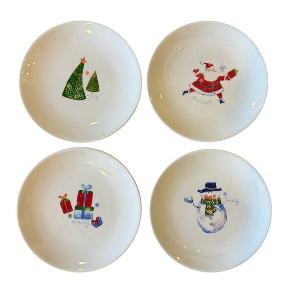 PIER 1 IMPORTS Christmas Dessert Plates Set of 4 Holidays - Picture 1 of 3